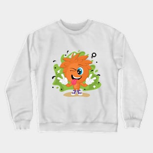 Cartoon Winking Boy. Crewneck Sweatshirt